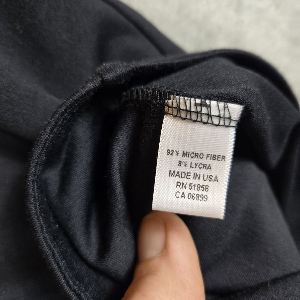 Judy P Black V-Neck 3/4 Sleeve Top Microfiber Lycra Layering Basics Size M - Picture 7 of 8
